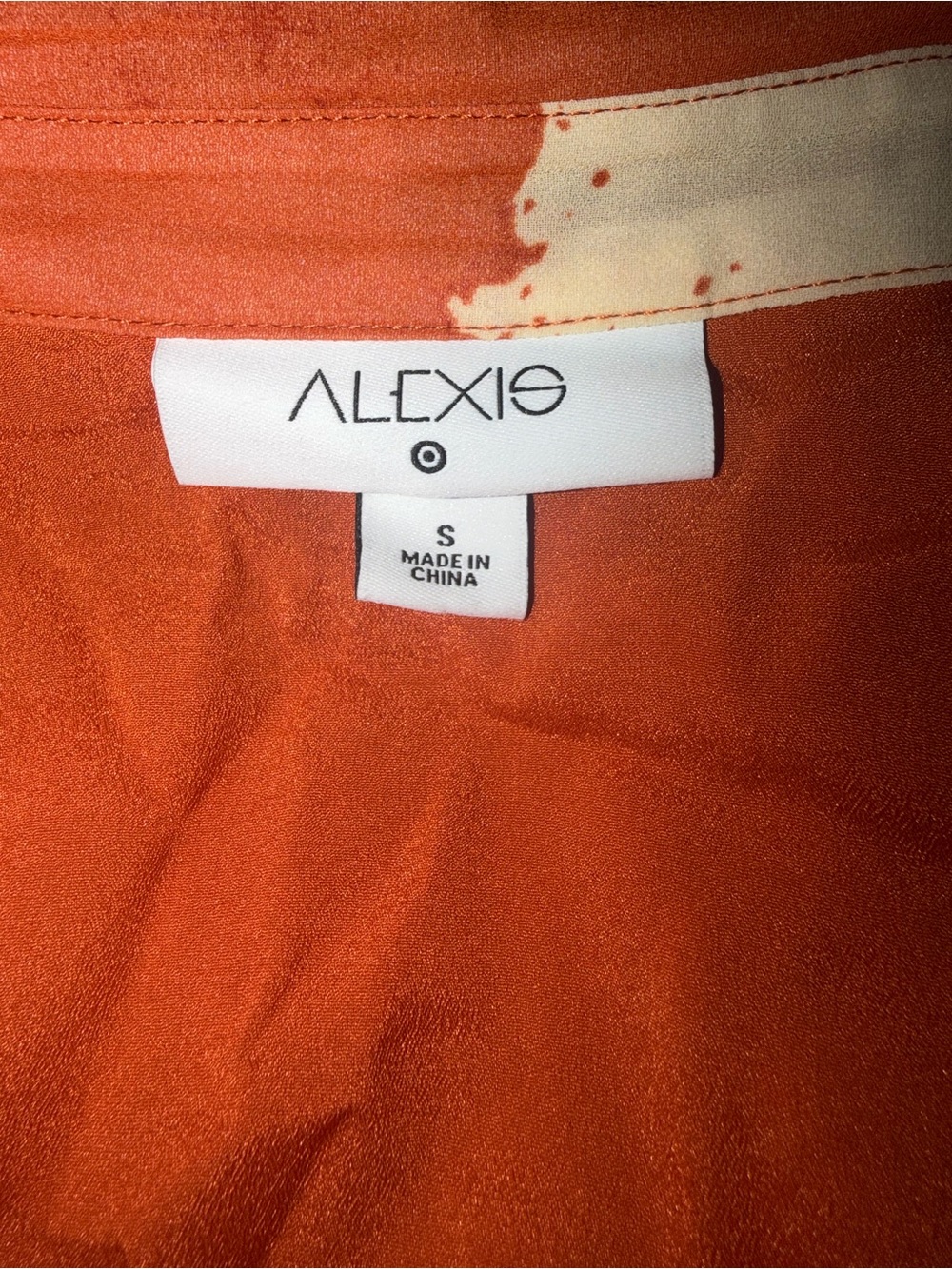 Alexis for Target Orange and Cream Pleated Wrap Mini Dress Small - Picture 8 of 9